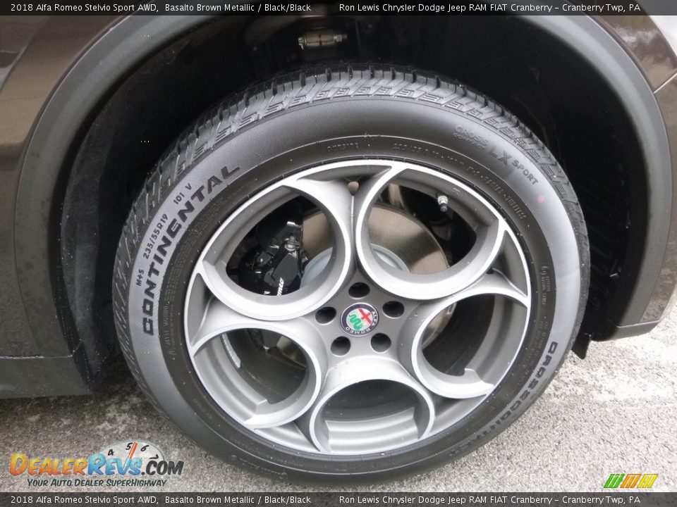 2018 Alfa Romeo Stelvio Sport AWD Basalto Brown Metallic / Black/Black Photo #13