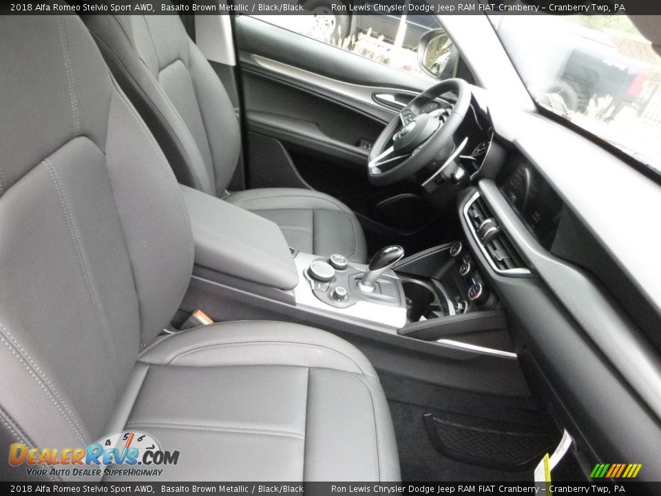2018 Alfa Romeo Stelvio Sport AWD Basalto Brown Metallic / Black/Black Photo #14