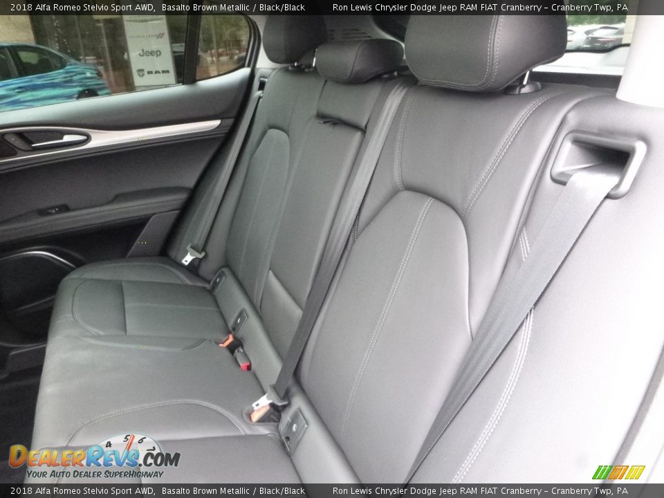 2018 Alfa Romeo Stelvio Sport AWD Basalto Brown Metallic / Black/Black Photo #16