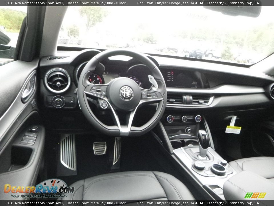 2018 Alfa Romeo Stelvio Sport AWD Basalto Brown Metallic / Black/Black Photo #17