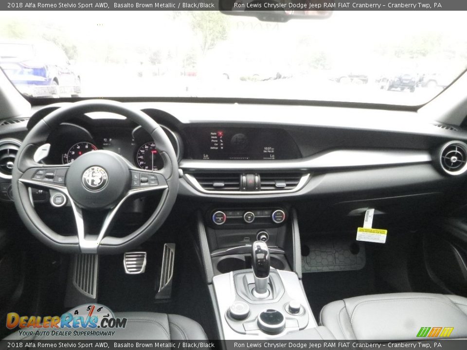 2018 Alfa Romeo Stelvio Sport AWD Basalto Brown Metallic / Black/Black Photo #18