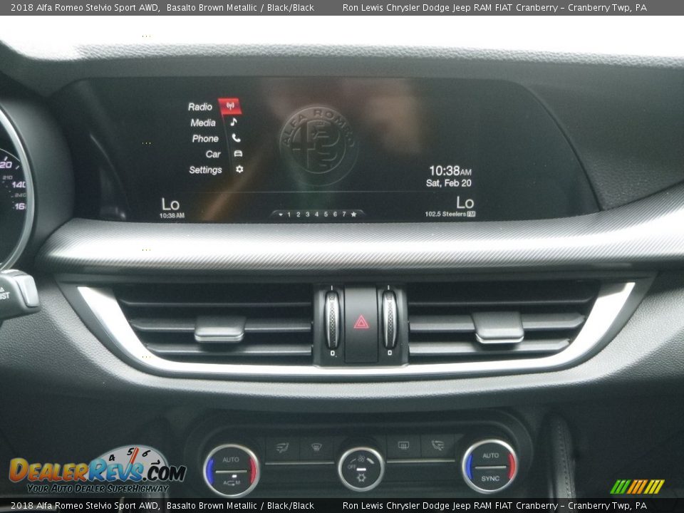 2018 Alfa Romeo Stelvio Sport AWD Basalto Brown Metallic / Black/Black Photo #24