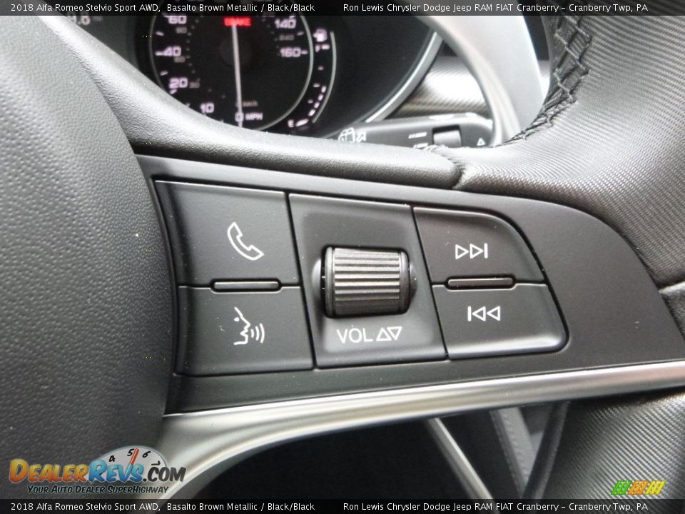 2018 Alfa Romeo Stelvio Sport AWD Basalto Brown Metallic / Black/Black Photo #26