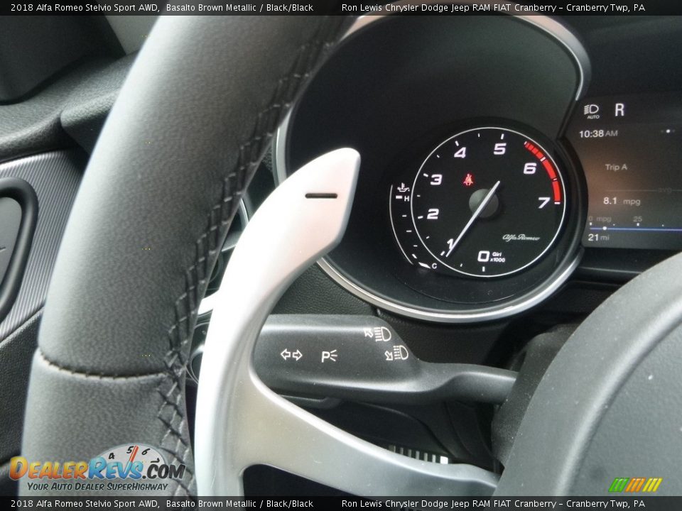 2018 Alfa Romeo Stelvio Sport AWD Basalto Brown Metallic / Black/Black Photo #28