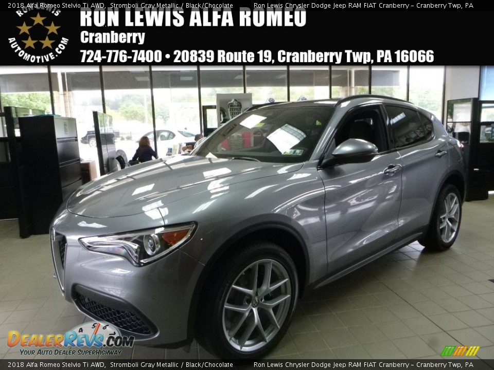 2018 Alfa Romeo Stelvio Ti AWD Stromboli Gray Metallic / Black/Chocolate Photo #1