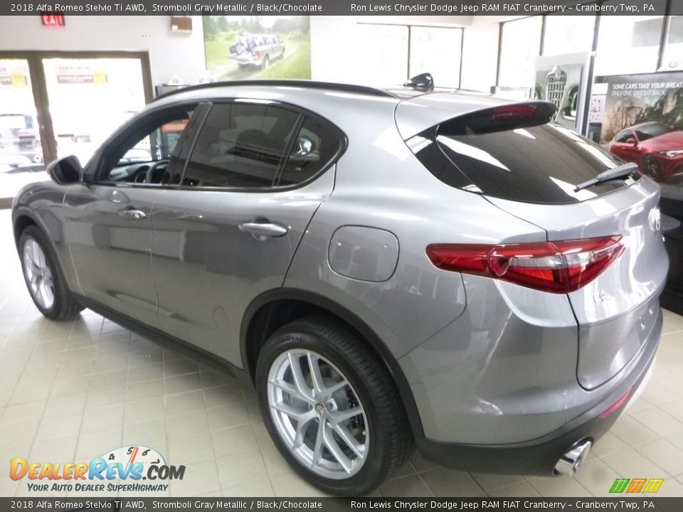 2018 Alfa Romeo Stelvio Ti AWD Stromboli Gray Metallic / Black/Chocolate Photo #3