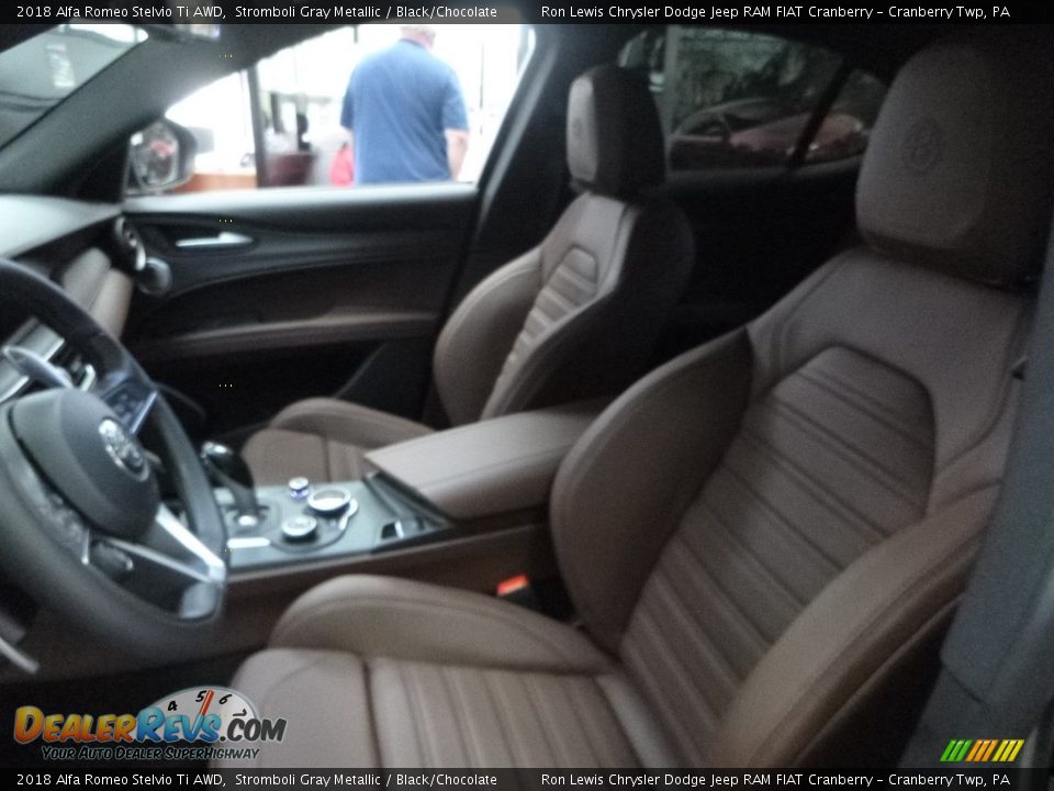 2018 Alfa Romeo Stelvio Ti AWD Stromboli Gray Metallic / Black/Chocolate Photo #18