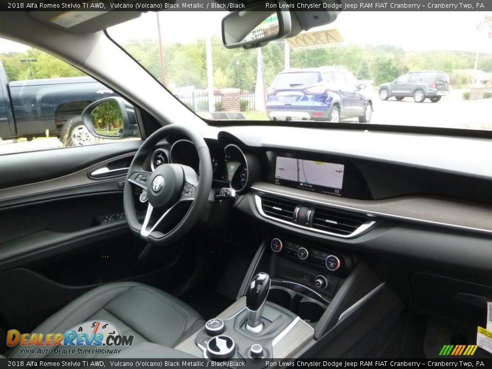 2018 Alfa Romeo Stelvio Ti AWD Vulcano (Volcano) Black Metallic / Black/Black Photo #13