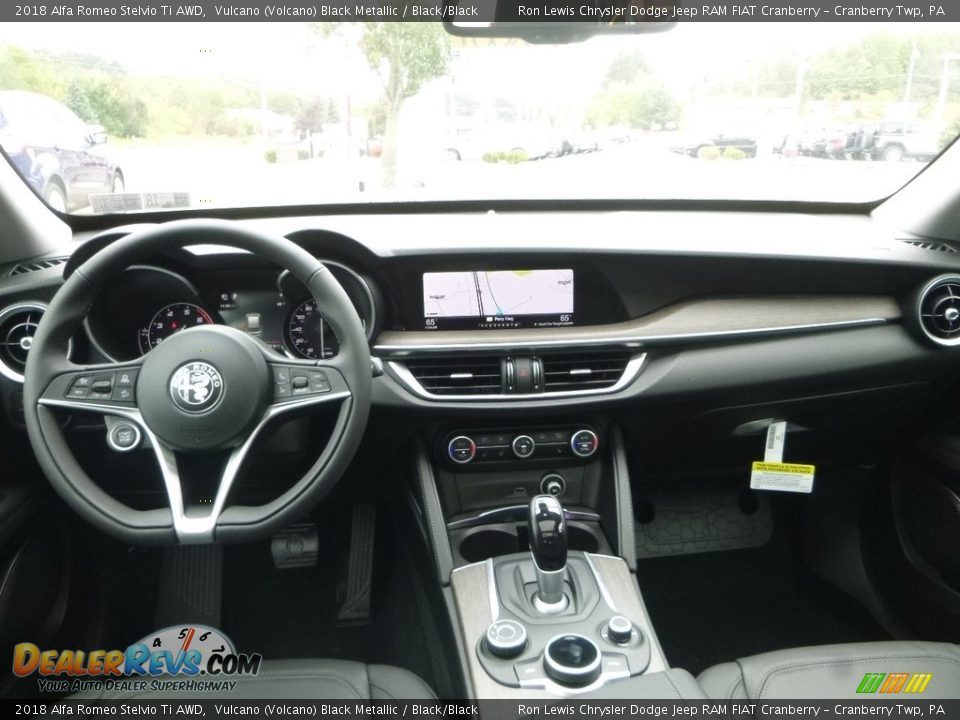2018 Alfa Romeo Stelvio Ti AWD Vulcano (Volcano) Black Metallic / Black/Black Photo #16