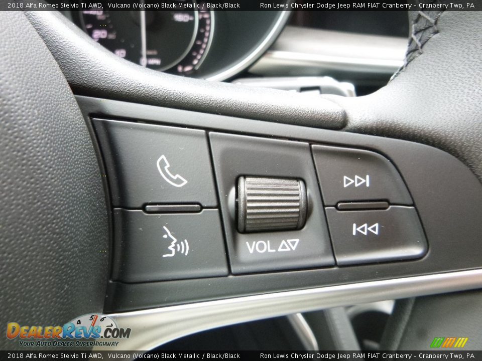 2018 Alfa Romeo Stelvio Ti AWD Vulcano (Volcano) Black Metallic / Black/Black Photo #25