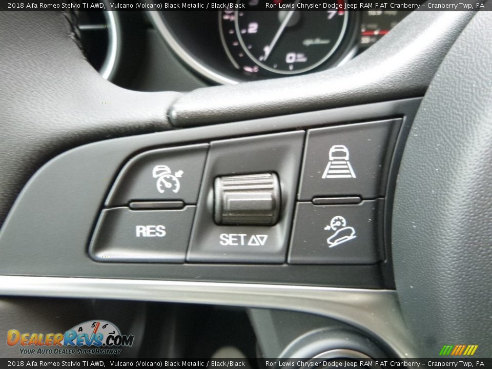 2018 Alfa Romeo Stelvio Ti AWD Vulcano (Volcano) Black Metallic / Black/Black Photo #26