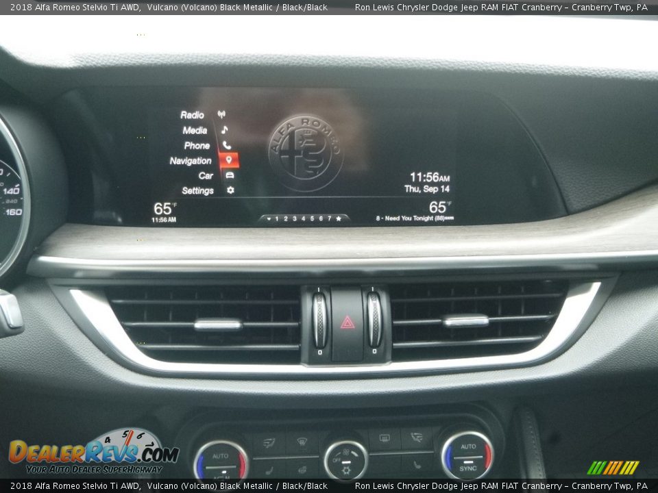 2018 Alfa Romeo Stelvio Ti AWD Vulcano (Volcano) Black Metallic / Black/Black Photo #27