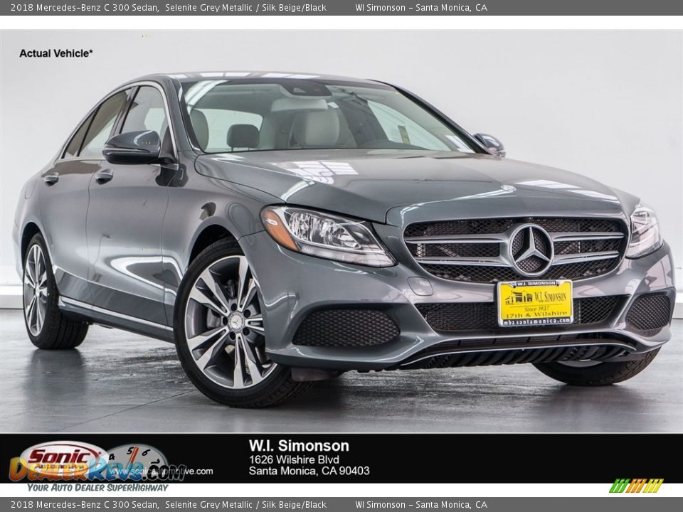 2018 Mercedes-Benz C 300 Sedan Selenite Grey Metallic / Silk Beige/Black Photo #1