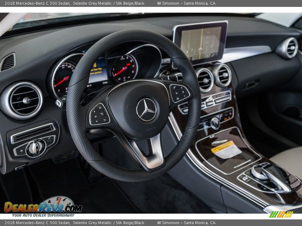 2018 Mercedes-Benz C 300 Sedan Selenite Grey Metallic / Silk Beige/Black Photo #6