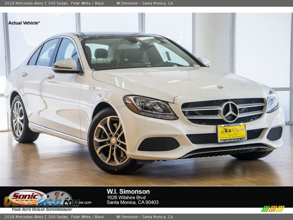 2018 Mercedes-Benz C 300 Sedan Polar White / Black Photo #1