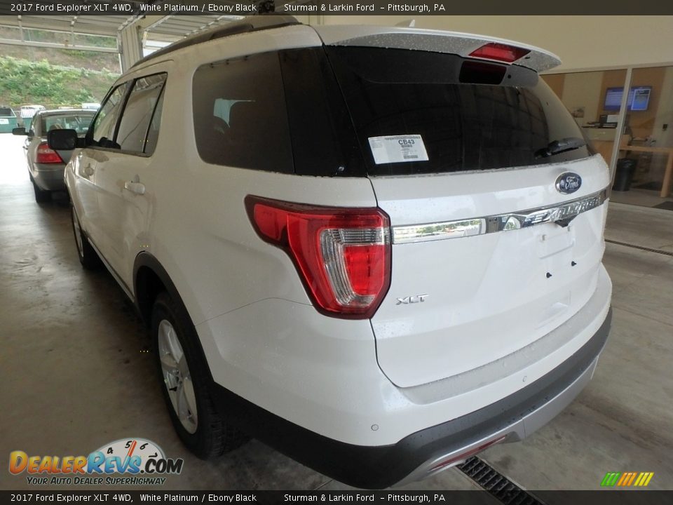 2017 Ford Explorer XLT 4WD White Platinum / Ebony Black Photo #3