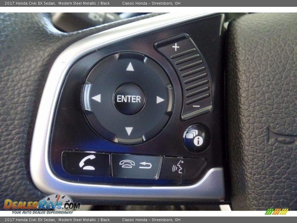 2017 Honda Civic EX Sedan Modern Steel Metallic / Black Photo #15