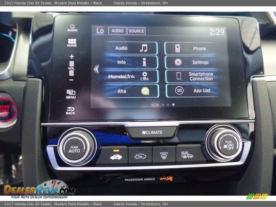 2017 Honda Civic EX Sedan Modern Steel Metallic / Black Photo #18