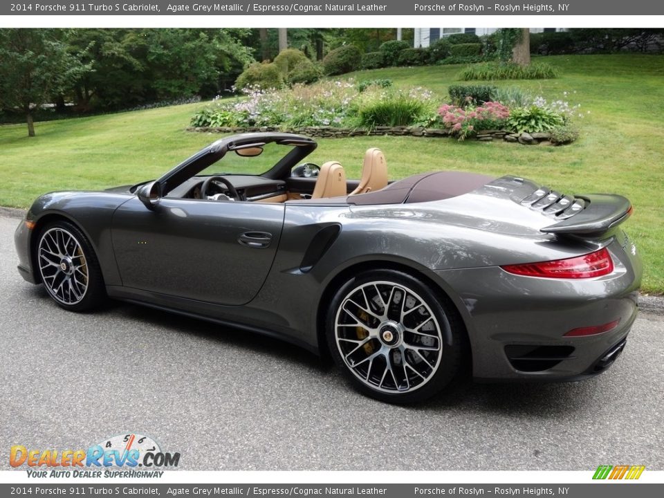 2014 Porsche 911 Turbo S Cabriolet Agate Grey Metallic / Espresso/Cognac Natural Leather Photo #4