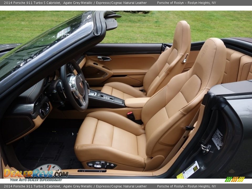 2014 Porsche 911 Turbo S Cabriolet Agate Grey Metallic / Espresso/Cognac Natural Leather Photo #13