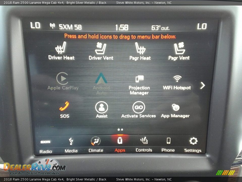 Controls of 2018 Ram 2500 Laramie Mega Cab 4x4 Photo #26