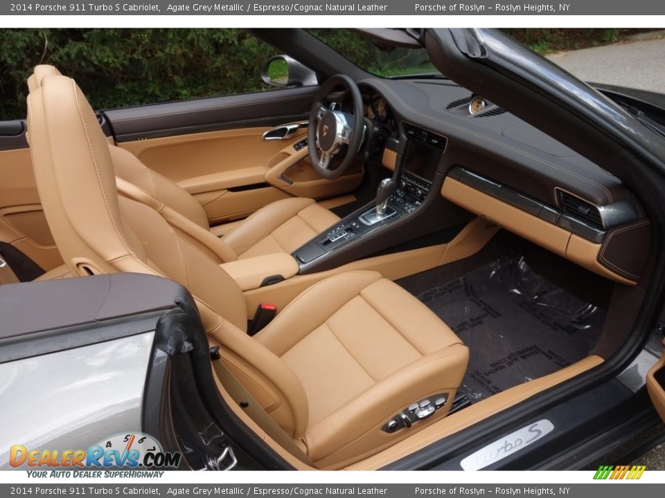 2014 Porsche 911 Turbo S Cabriolet Agate Grey Metallic / Espresso/Cognac Natural Leather Photo #15