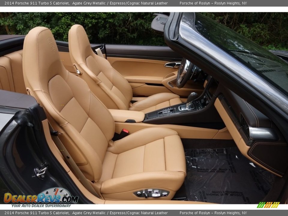 2014 Porsche 911 Turbo S Cabriolet Agate Grey Metallic / Espresso/Cognac Natural Leather Photo #16