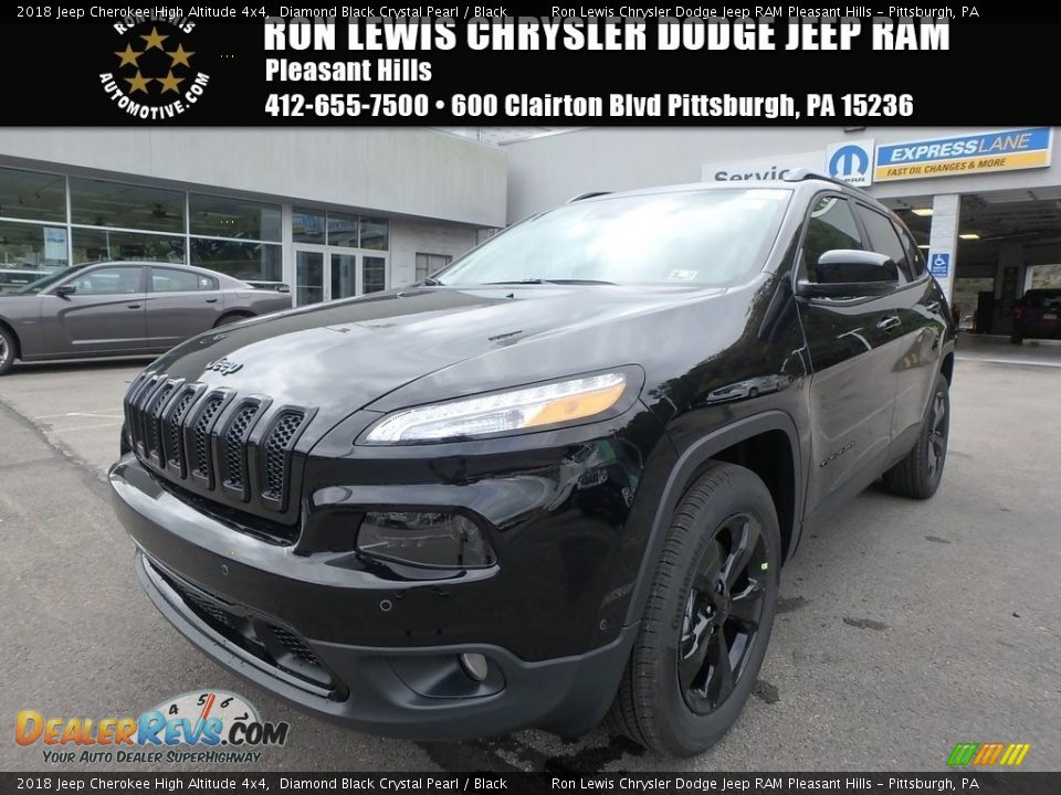 2018 Jeep Cherokee High Altitude 4x4 Diamond Black Crystal Pearl / Black Photo #1