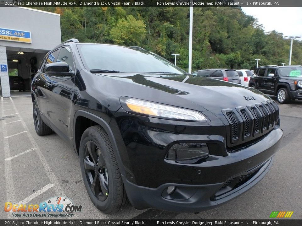 2018 Jeep Cherokee High Altitude 4x4 Diamond Black Crystal Pearl / Black Photo #7