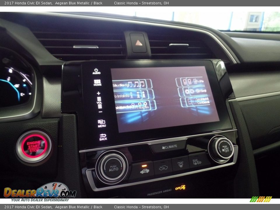 2017 Honda Civic EX Sedan Aegean Blue Metallic / Black Photo #11