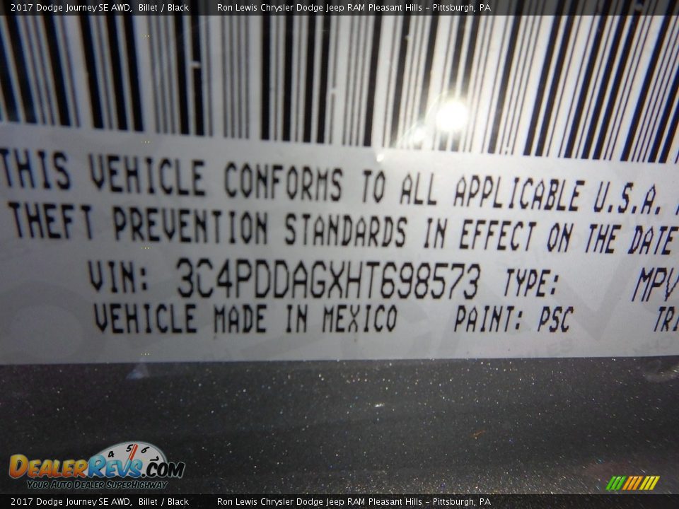 2017 Dodge Journey SE AWD Billet / Black Photo #15