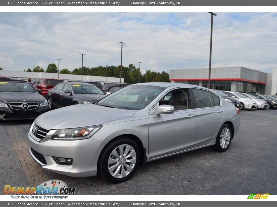 2013 Honda Accord EX-L V6 Sedan Alabaster Silver Metallic / Gray Photo #7