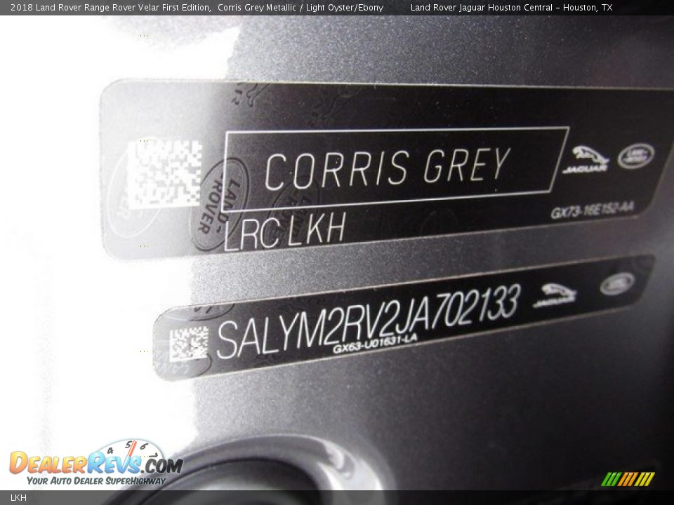 Land Rover Color Code LKH Corris Grey Metallic