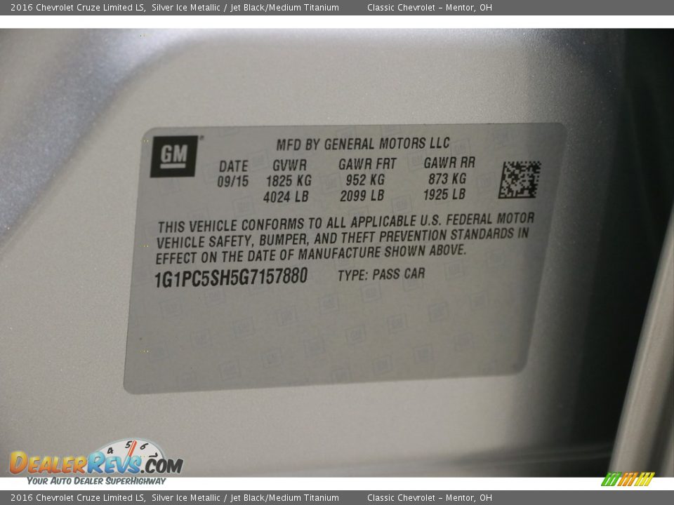 2016 Chevrolet Cruze Limited LS Silver Ice Metallic / Jet Black/Medium Titanium Photo #16