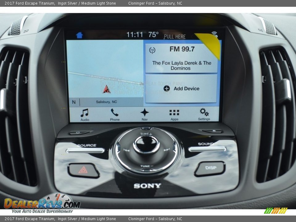 2017 Ford Escape Titanium Ingot Silver / Medium Light Stone Photo #11