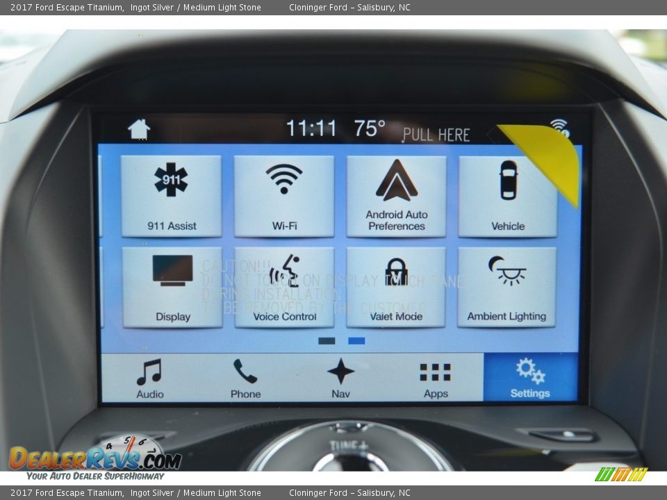 2017 Ford Escape Titanium Ingot Silver / Medium Light Stone Photo #13