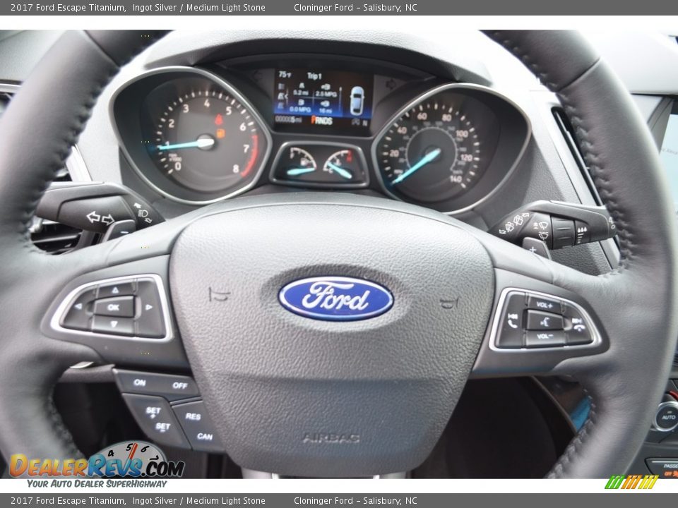 2017 Ford Escape Titanium Ingot Silver / Medium Light Stone Photo #18