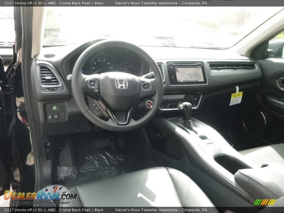 2017 Honda HR-V EX-L AWD Crystal Black Pearl / Black Photo #9