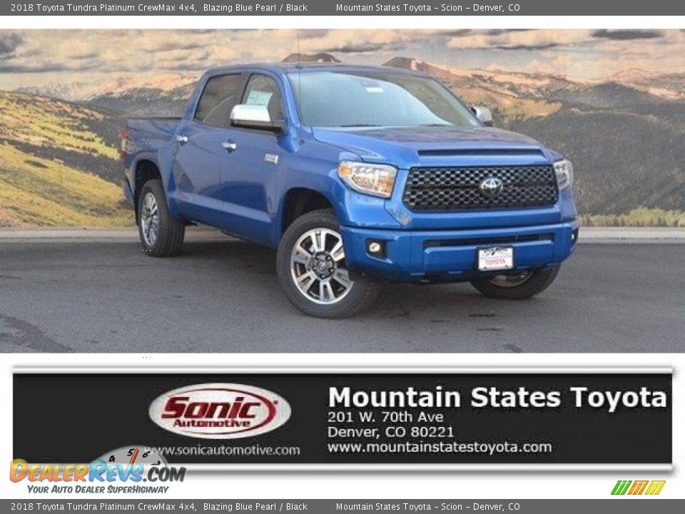 2018 Toyota Tundra Platinum CrewMax 4x4 Blazing Blue Pearl / Black Photo #1