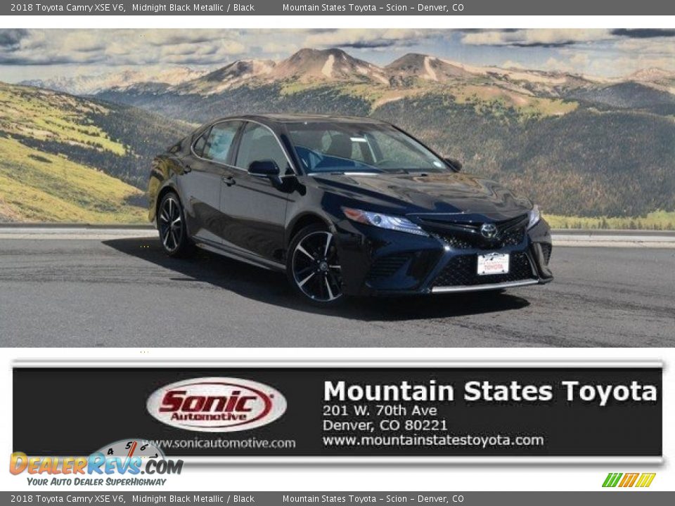 2018 Toyota Camry XSE V6 Midnight Black Metallic / Black Photo #1