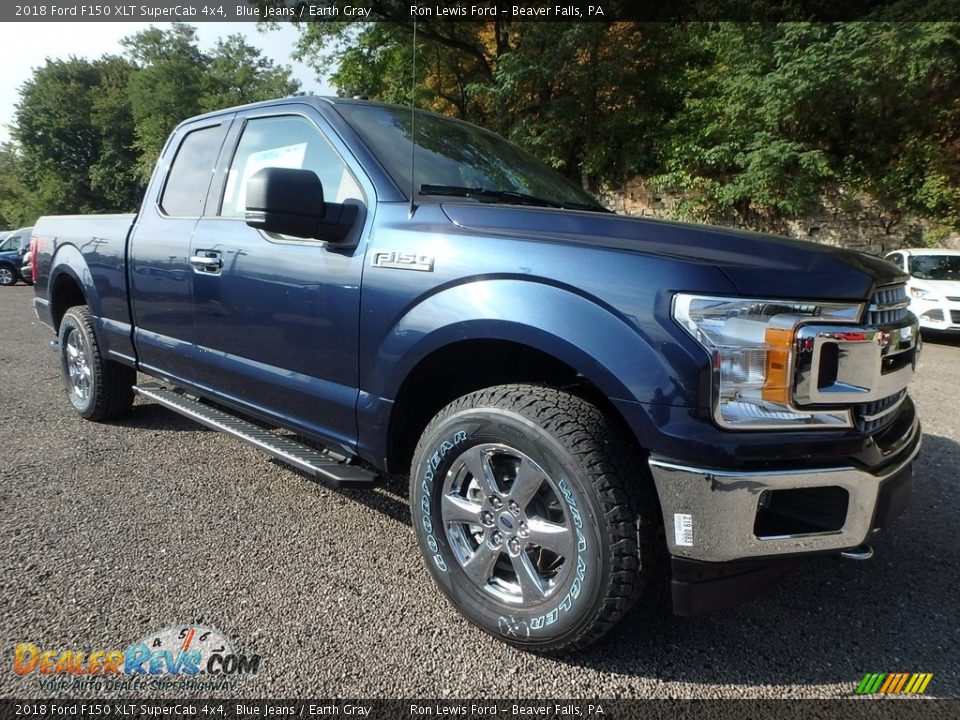 2018 Ford F150 XLT SuperCab 4x4 Blue Jeans / Earth Gray Photo #8