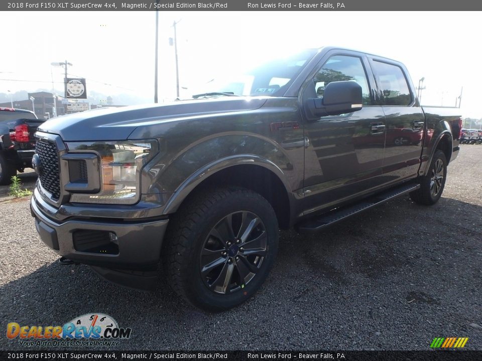 2018 Ford F150 XLT SuperCrew 4x4 Magnetic / Special Edition Black/Red Photo #6