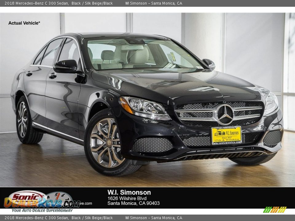 2018 Mercedes-Benz C 300 Sedan Black / Silk Beige/Black Photo #1