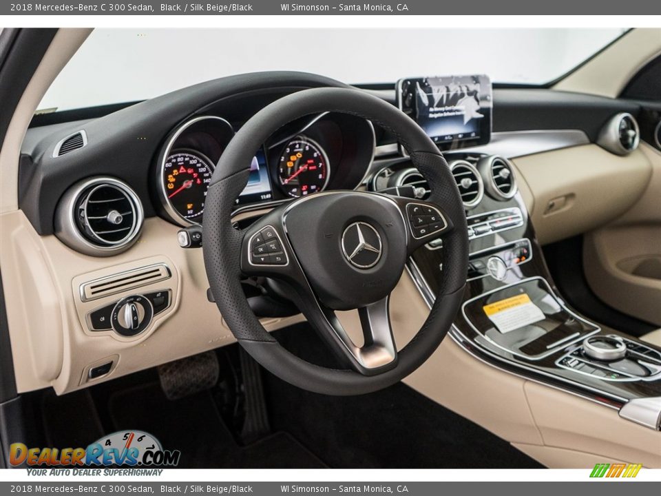 2018 Mercedes-Benz C 300 Sedan Black / Silk Beige/Black Photo #6