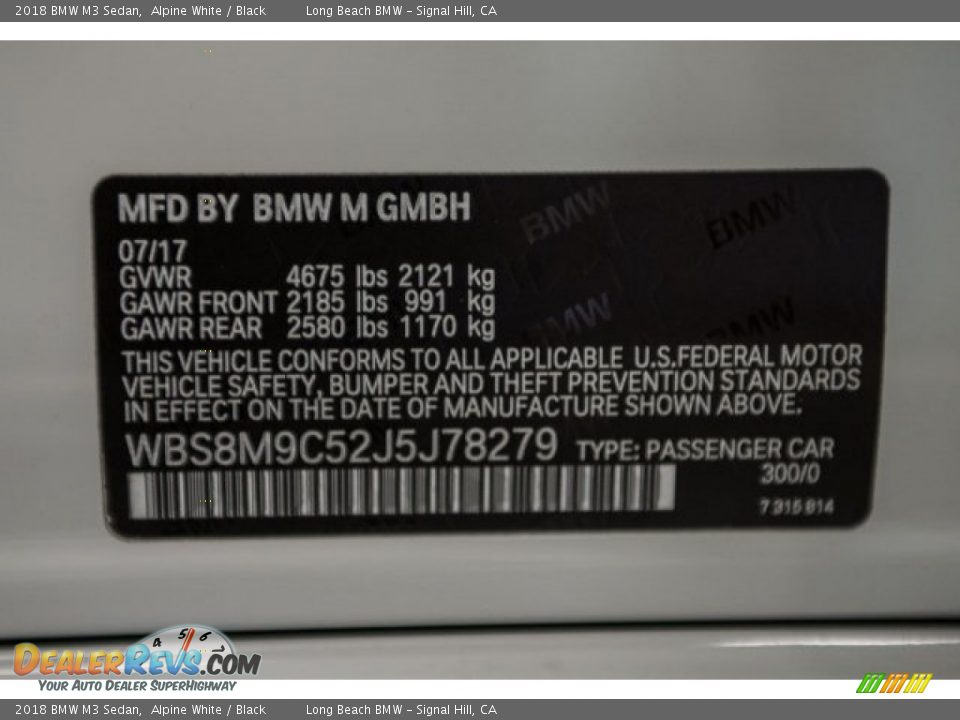 2018 BMW M3 Sedan Alpine White / Black Photo #12