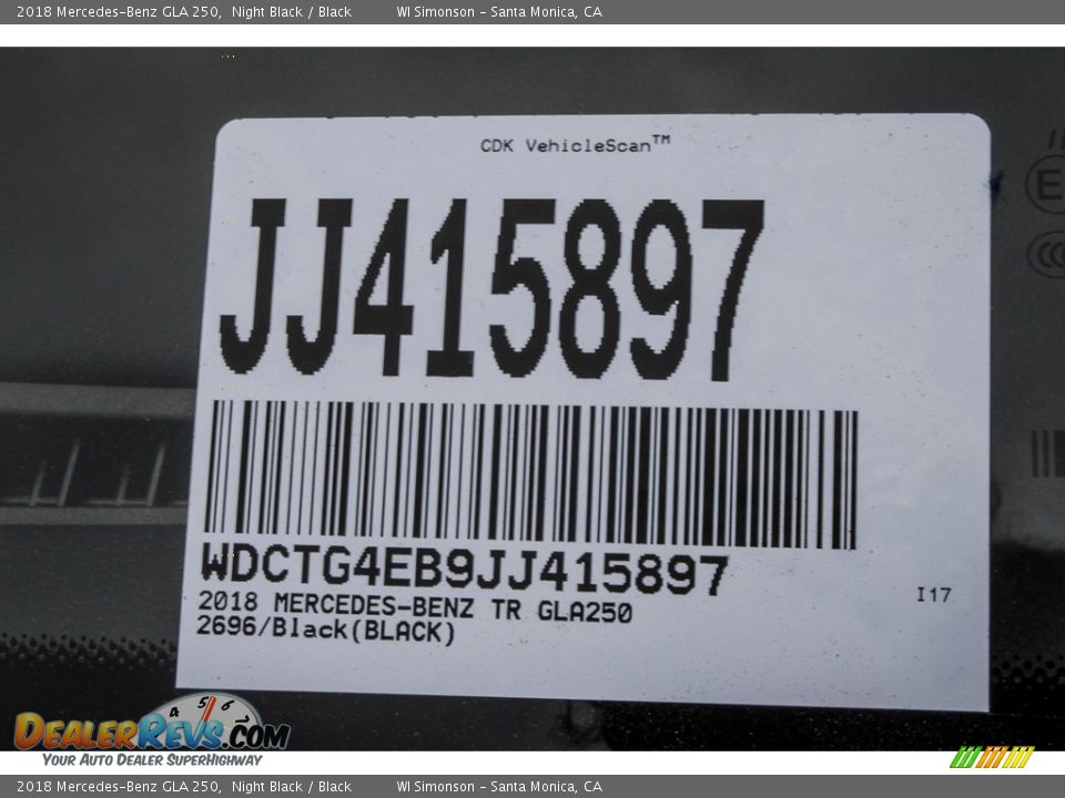 2018 Mercedes-Benz GLA 250 Night Black / Black Photo #10