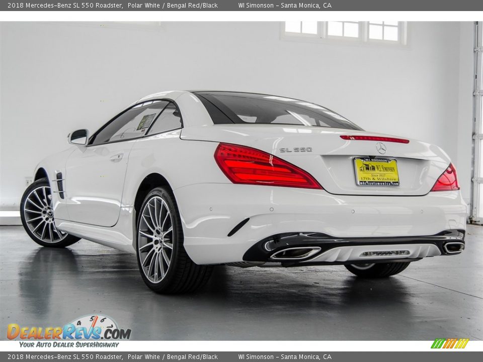 2018 Mercedes-Benz SL 550 Roadster Polar White / Bengal Red/Black Photo #3