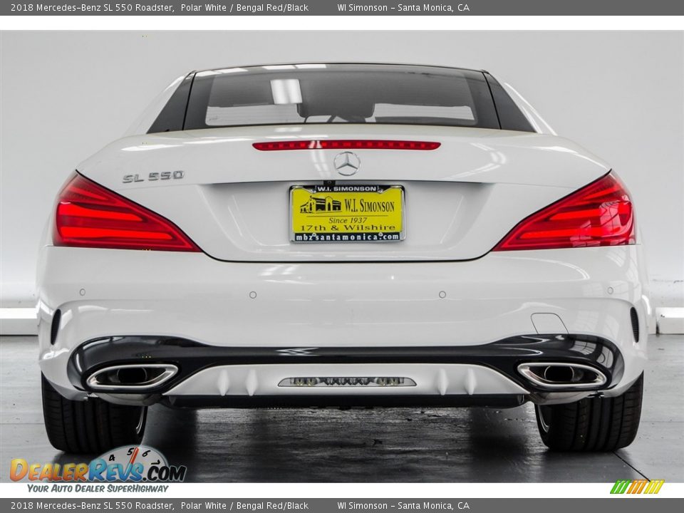 2018 Mercedes-Benz SL 550 Roadster Polar White / Bengal Red/Black Photo #4