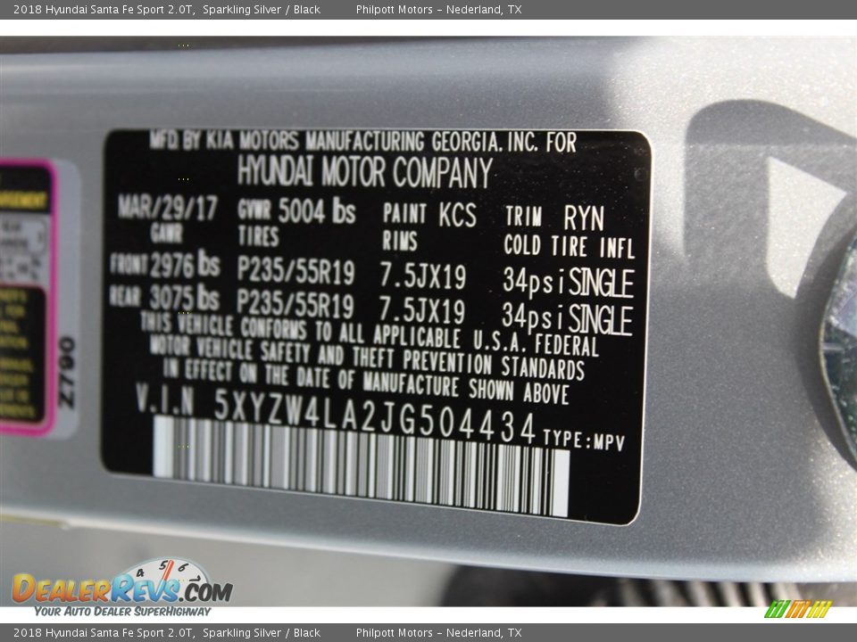 2018 Hyundai Santa Fe Sport 2.0T Sparkling Silver / Black Photo #32