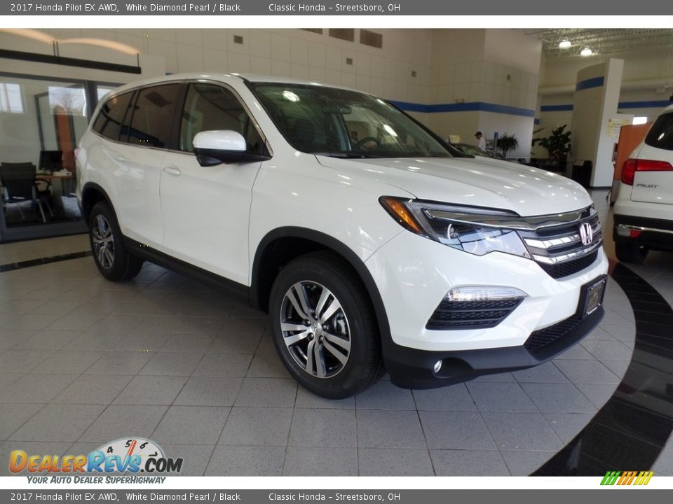 2017 Honda Pilot EX AWD White Diamond Pearl / Black Photo #3